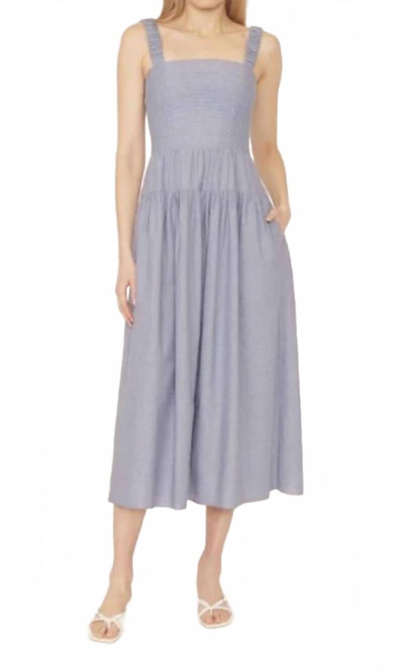 NEW GILNER FARRAR julien dress in blue chambray